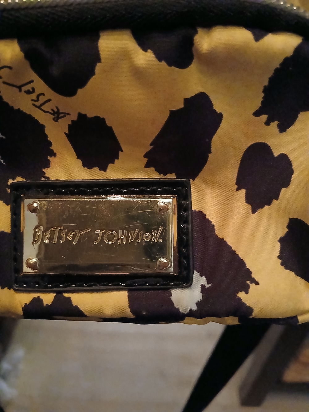 Betsey Johnson Yellow and Black Leopard Print Women’s Bag